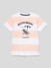 Jack & Jones T-shirt ze wzorem w paski model ‘SUMMER’ Pomarańczowy