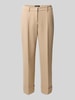 CAMBIO Regular Fit Schmale Hose mit Viskose-Baumwoll-Anteil Modell 'KRYSTAL' Beige