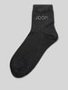 JOOP! Collection Socken mit Label-Strasssteinbesatz Modell 'Glam' Anthrazit