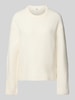Gina Tricot Oversized Strickpullover mit Leinen-Anteil Offwhite