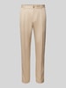 JOOP! Collection Slim Fit Bundfaltenhose mit Gürtelschlaufen Modell 'Lester' Beige