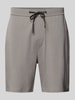 Christian Berg Men Sweatshorts met labeldetail Steengrijs