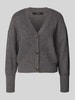 VERO MODA kardigan rozpinany o kroju oversized z dekoltem w serek model 'LEA' Antracytowy