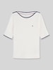 Tommy Hilfiger Regular Fit Pullover aus reiner Baumwolle mit kurzen Ärmeln Ecru
