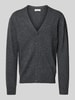 Casual Friday Slim Fit Strickjacke mit Knopfleiste Modell 'Karl' Mittelgrau