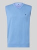 Fynch-Hatton Regular Fit Pullunder aus reiner Baumwolle mit Logo-Stickerei Hellblau