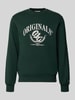 JACK & JONES Bluza z nadrukiem z logo model 'FREDERIKSBERG' Ciemnozielony