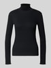 Marc Cain Shirt met lange mouwen en opstaande kraag Zwart