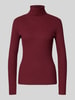 Soyaconcept Slim fit shirt met lange mouwen van viscosemix, model 'Dolli' Bordeaux gemêleerd