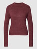 Pieces Sweter z dzianiny z raglanowymi rękawami model ‘ELLEN’ Bordowy