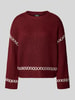 Only Comfort Fit Strickpullover mit Kontrastdetails Modell 'AMANDA LIFE' Bordeaux