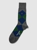 Burlington Socken mit Allover-Muster Modell 'Clyde' Anthrazit Melange