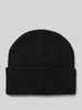Knowledge Cotton Apparel Beanie mit Label-Detail BLACK