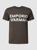 Emporio Armani T-shirt met labelprint Donkergrijs