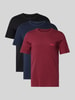 HUGO T-shirt met labelprint in een set van 3 stuks Aubergine