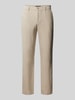 ALBERTO Regular fit linnen broek in effen design, model 'LOU' Beige
