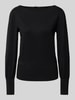 Zero Strickpullover mit U-Boot-Ausschnitt Black