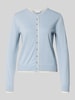 Jake*s Collection Strickjacke aus Baumwoll-Kaschmir-Mix Bleu