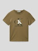 Calvin Klein Jeans T-shirt met labelprint, model 'PRINT SUNREVEAL MONO LOGO' Chocoladebruin