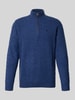 Polo Ralph Lauren Gebreide pullover van een mix van katoen en kasjmier met opstaande kraag Donkerblauw