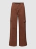 REVIEW Loose fit cargobroek van katoen Donkerbruin