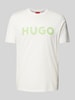 HUGO T-shirt z nadrukiem z logo model ‘DULIVIO’ Złamany biały