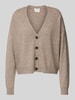 Christian Berg Woman Cardigan mit überschnittenen Schultern Taupe Melange