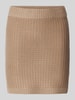 Vero Moda Gebreide minirok met elastische band, model 'OMEGA' Taupe