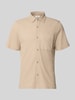 s.Oliver RED LABEL Regular Fit Freizeithemd aus Baumwoll-Mix Beige