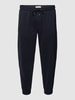 S.Oliver Plus PLUS SIZE sweatpants in gemêleerde look Marineblauw