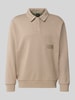 BOSS Green Relaxed Fit Sweatshirt aus Baumwoll-Mix Modell 'SW_Placket Polo' Sand