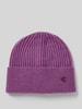 CK Calvin Klein Beanie van lamswolmix met labelapplicatie Paars