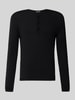 DRYKORN Strickpullover mit Henley-Kragen Black