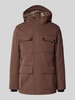 Tom Tailor Regular Fit Parka mit Webpelz-Kapuzenfutter Mittelbraun