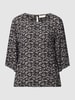 Kaffe Blouse met all-over motief, model 'Riana' Zwart