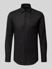BOSS Slim fit zakelijk overhemd van katoenmix, model 'HANK' Zwart