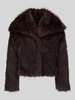 ONLY relaxed fit kunstbontjack kort model 'DAWN LIFE' Chocoladebruin