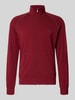 BOSS Regular Fit Sweatjacke aus Baumwoll-Mix Dunkelrot