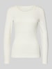 Christian Berg Woman Slim fit shirt met lange mouwen en kant Offwhite