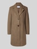 Vila Lange jas met reverskraag, model 'CLAUDIA' Taupe