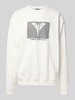 CARLO COLUCCI Sweatshirt mit Rundhalsausschnitt Offwhite