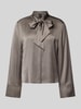 Marc Cain Regular Fit Schluppenbluse mit verdeckter Knopfleiste Taupe