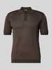 Emporio Armani Slim Fit Poloshirt mit Strukturmuster Dunkelbraun