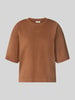 s.Oliver RED LABEL Oversized T-shirt z czystej Bawełna Średniobrązowy