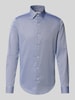 CK Calvin Klein Slim fit zakelijk overhemd met logostitching, model 'Harrison' Koningsblauw
