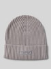 CK Calvin Klein Gebreide muts met kasjmier en labelpatch Middengrijs gemêleerd
