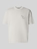 PEGADOR Oversized T-Shirt mit Label-Print Modell 'Nuevo' Hellgrau