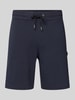 BOSS Regular Fit Sweatbermudas mit Logo-Applikation Modell 'Leoni' Marine