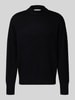 SELECTED HOMME Relaxed fit gebreide pullover van een mix van wol en kasjmier, model 'Calle' Zwart