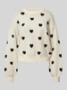 Noisy May Gebreide pullover met ronde hals, model 'CHARLOTT' Offwhite